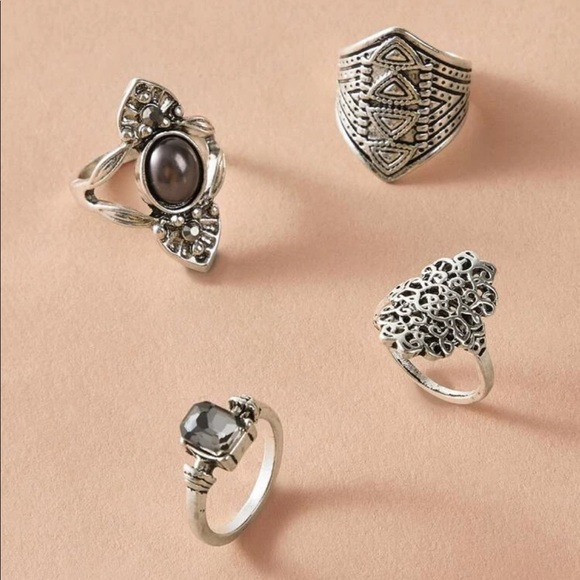 Jewelry - • Ellis • Gemstone Midi Ring Set 4 pc